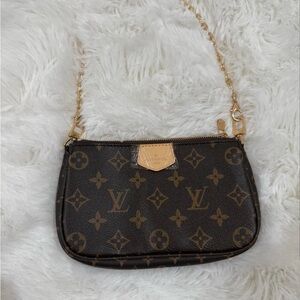 Louis Vuitton Black and Brown Monogram Clutch